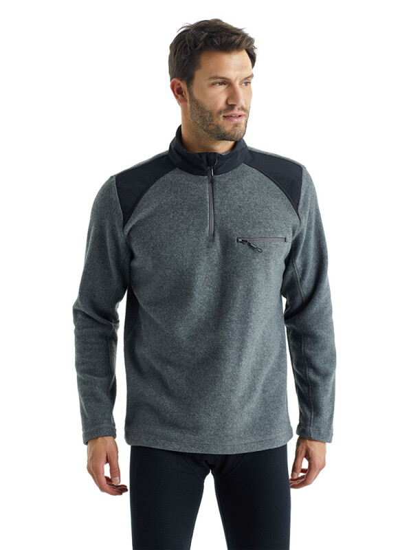 Erkek Polar Sweatshirt 30975 - Antrasit - 1